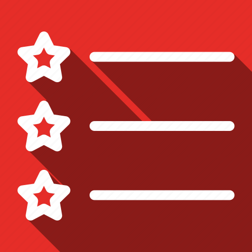 List, star, long shadow icon - Download on Iconfinder