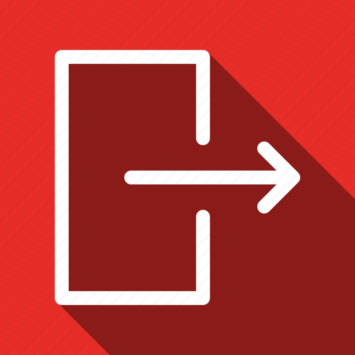 Exit, logout, long shadow icon - Download on Iconfinder