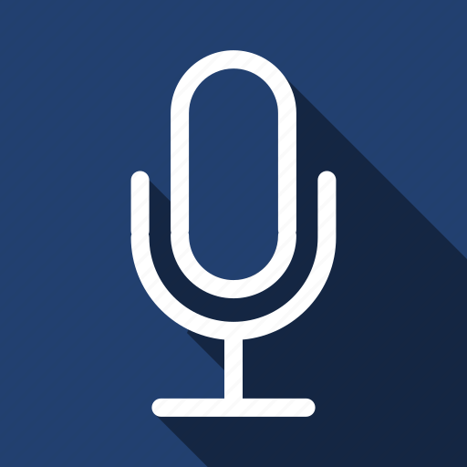 Mic, microphone, long shadow icon - Download on Iconfinder