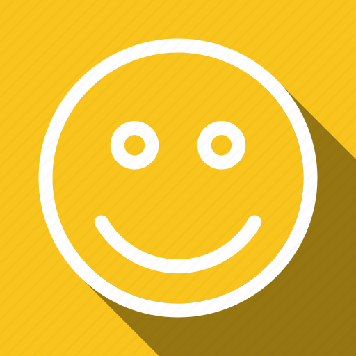 Face, happy, long shadow icon - Download on Iconfinder