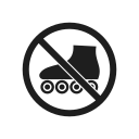 impossible, interdiction, prohibiting sign, prohibition, prohibition sign, roller skates, warning