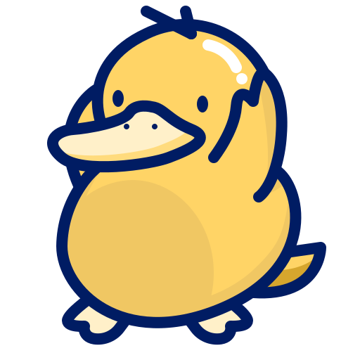 Download Animal Character Inkcontober Psyduck Screech Yellow Icon Free Download PSD Mockup Templates