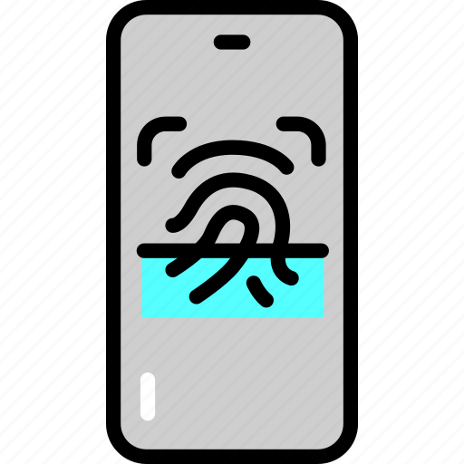 Fingerprint, scan, smartphone icon - Download on Iconfinder