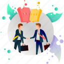 deal, illustration, handshake, business, communication