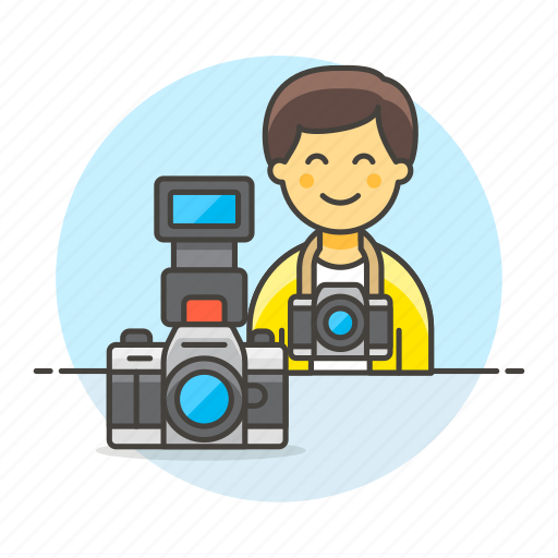 Camera, dlsr, image, male, photographers, professional, reflex icon - Download on Iconfinder