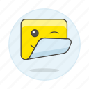 edition, emoji, image, smiley, square, sticker, wink