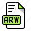 arw, file, extension, format, type, data, document 