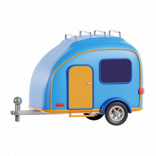 Caravan, travel, vacation, camper, trip, holiday, adventure 3D illustration - Download on Iconfinder