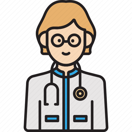 Doctor, female, physician, stethoscope, woman icon - Download on Iconfinder