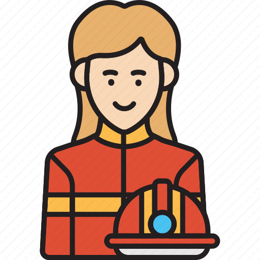 Female, firefighter, fire, rescue, woman icon - Download on Iconfinder