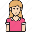 girl, avatar, pink, shirt, woman 