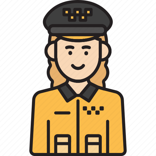 Driver, female, taxi, cab, uniform, woman, yellow icon - Download on Iconfinder