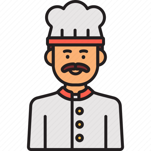 Chef, male, cook, food, hat, man, moustaches icon - Download on Iconfinder