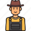 farmer, male, hat, man, overalls 