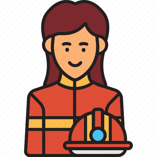 Female, firefighter, fighter, fire, rescue, woman icon - Download on Iconfinder