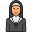 female, priest, cross, nun, religion 