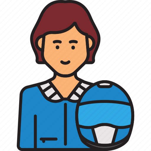 Female, rider, driver, helmet, racer, woman icon - Download on Iconfinder