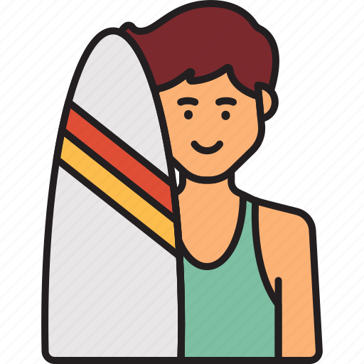 Male, surfer, man, summer, surfboard icon - Download on Iconfinder