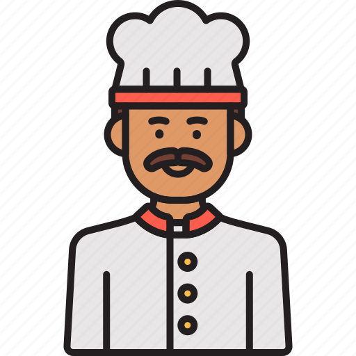 Chef, male, cook, food, hat, man, moustache icon - Download on Iconfinder