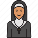 female, priest, cross, nun, religion, woman