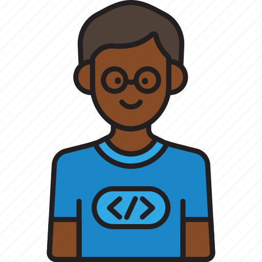 Male, programmer, coder, developer, glasses, man, nerd icon - Download on Iconfinder