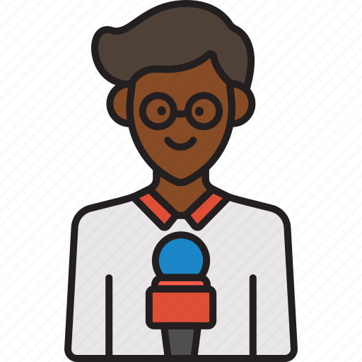 Male, reporter, journalist, man, mic, news icon - Download on Iconfinder