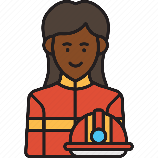 Female, firefighter, fire, helmet, rescue, woman icon - Download on Iconfinder