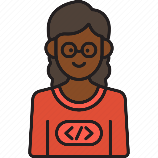 Female, programmer, coder, developer, glasses, nerd, woman icon - Download on Iconfinder