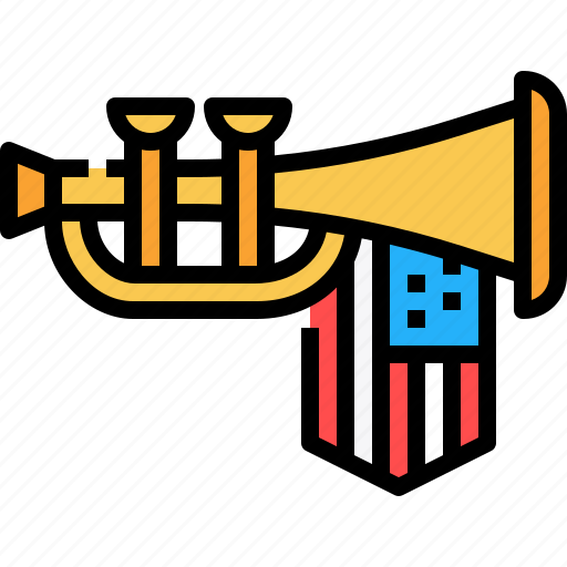 Trumpet, orchestra, wind, instrument, usa icon - Download on Iconfinder