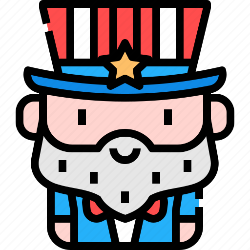 Uncle, sam, avatar, beard, people, hat, independence day icon - Download on Iconfinder