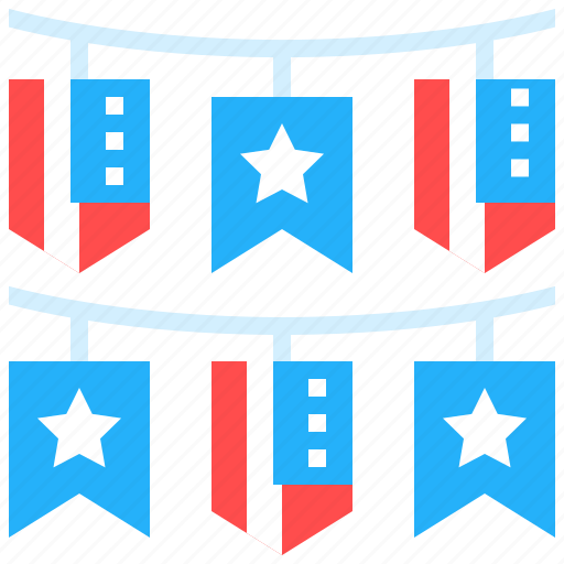 Garland, usa, flags, decoration, celebration icon - Download on Iconfinder