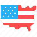 usa, map, united, states, of, america, geography, flag