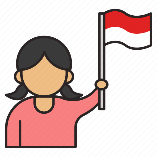 Woman, flag, celebration, hold icon - Download on Iconfinder