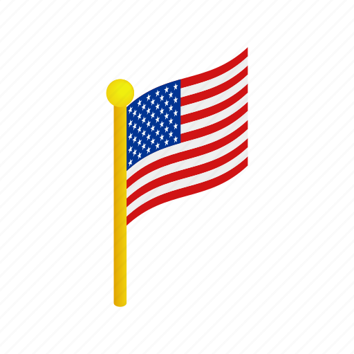 American, flag, independence, isometric, july, pole, usa icon - Download on Iconfinder