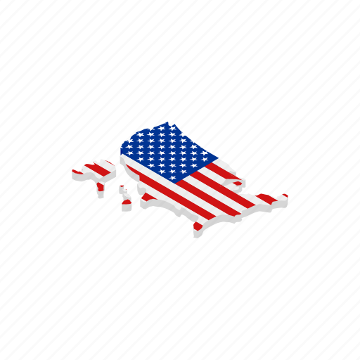 American, geographic, independence, isometric, july, map, usa icon - Download on Iconfinder
