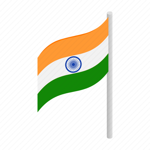 Country, flag, india, indian, isometric, nation, national icon - Download on Iconfinder