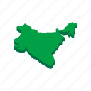asia, cartography, country, geography, india, isometric, map