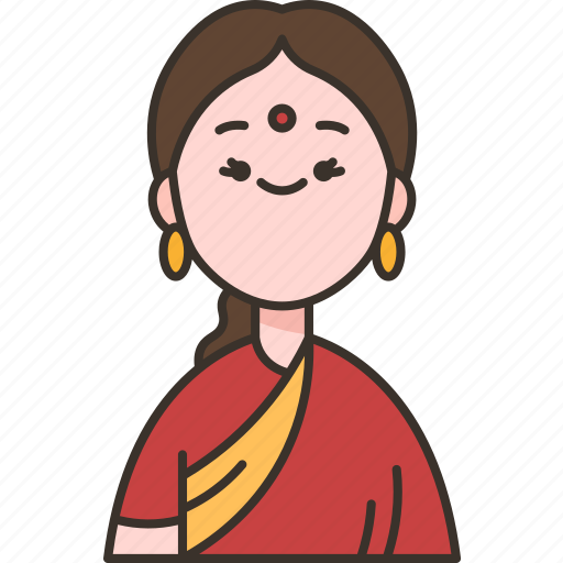 Indian, woman, nationality, traditional, dress icon - Download on Iconfinder