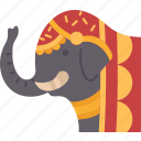 elephant, animal, paint, festival, india