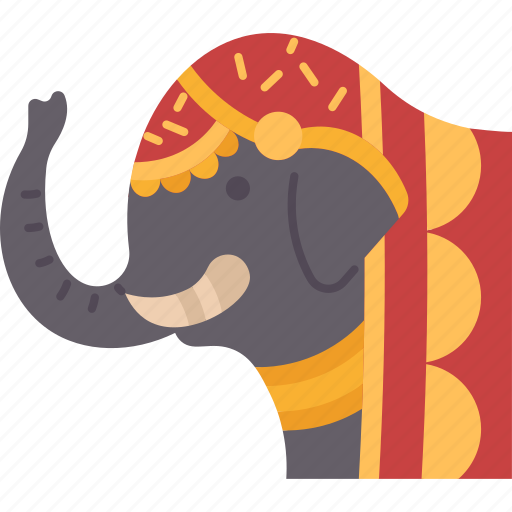 Elephant, animal, paint, festival, india icon - Download on Iconfinder