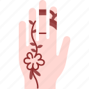 henna, hand, paint, art, culture