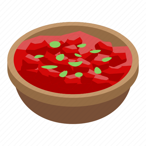 Cartoon, food, indian, isometric, logo, red, soup icon - Download on Iconfinder