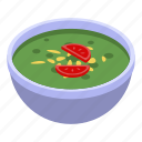 cartoon, fish, food, green, indian, isometric, soup