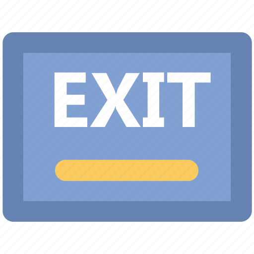 Direction arrow, exit, exit hotel, go out, information board, outside, restaurant icon - Download on Iconfinder