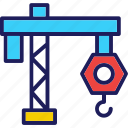 crane, tower crane icon, lifter, vehicle, industry icon