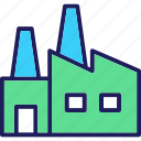 factory, manufacturing, business, production icon, environment
