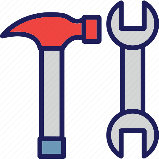 Hammer, wrench icon, repair tool, repair, wrench icon - Download on Iconfinder