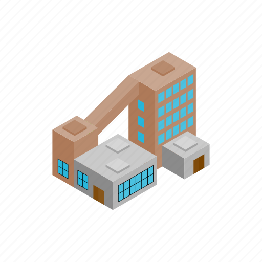 Building, industry, isometric, power, smoke, steam, thermal icon - Download on Iconfinder