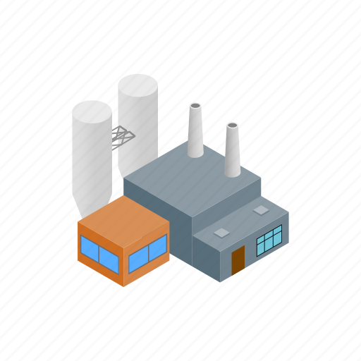 Building, chimney, industry, isometric, power, smoke, thermal icon - Download on Iconfinder