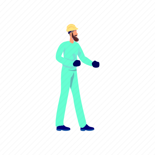 Man, engineer, worker, factory, employee illustration - Download on Iconfinder